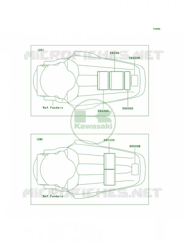 Labels Kawasaki MOTOS 85 2005 KX85  KX85-A5