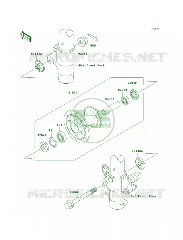 Front Hub Kawasaki MOTOS 100 2004 KX100  KX100-D4