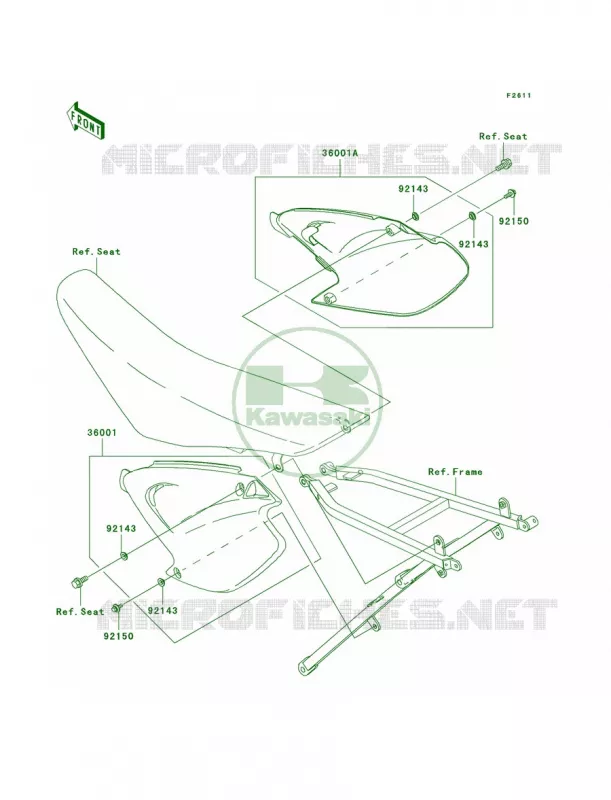 Side Covers Kawasaki MOTOS 125 2004 KX125  KX125-M2