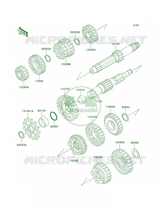 Transmission Kawasaki MOTOS 125 2004 KX125  KX125-M2