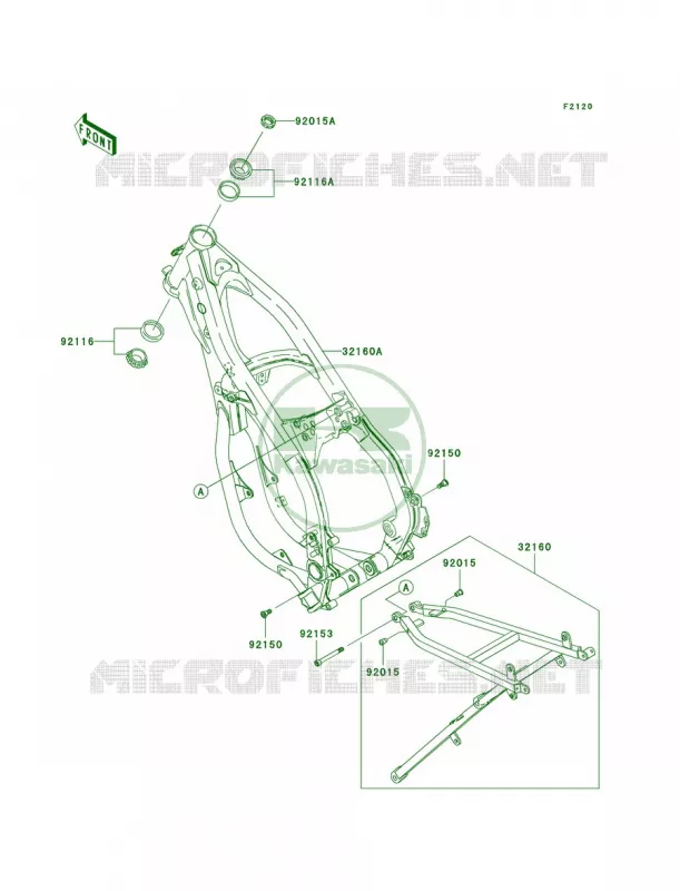Frame Kawasaki MOTOS 250 2004 KX250  KX250-M2