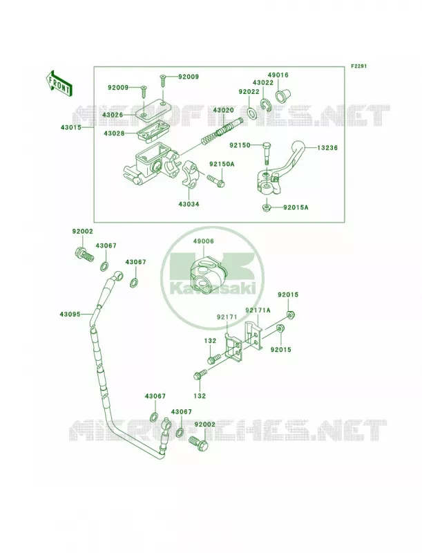 Front Master Cylinder Kawasaki MOTOS 250 2004 KX250  KX250-M2