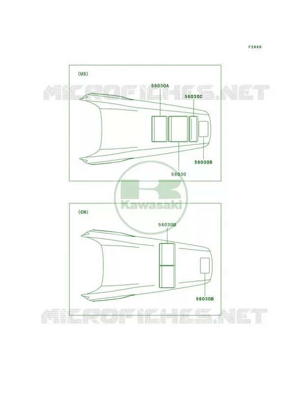 Labels Kawasaki MOTOS 250 2004 KX250  KX250-M2