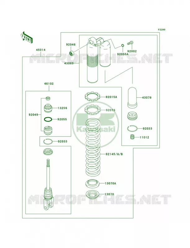 Shock Absorbers Kawasaki MOTOS 250 2004 KX250  KX250-M2