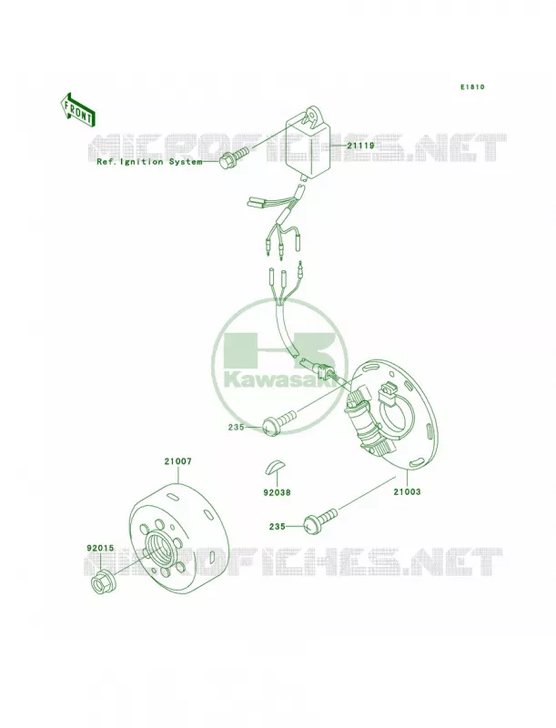 Generator Kawasaki MOTOS 500 2004 KX500  KX500-E16