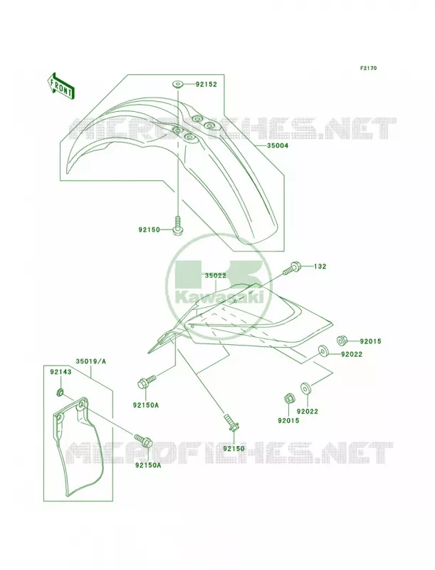 Fenders Kawasaki MOTOS 65 2004 KX65  KX65-A5