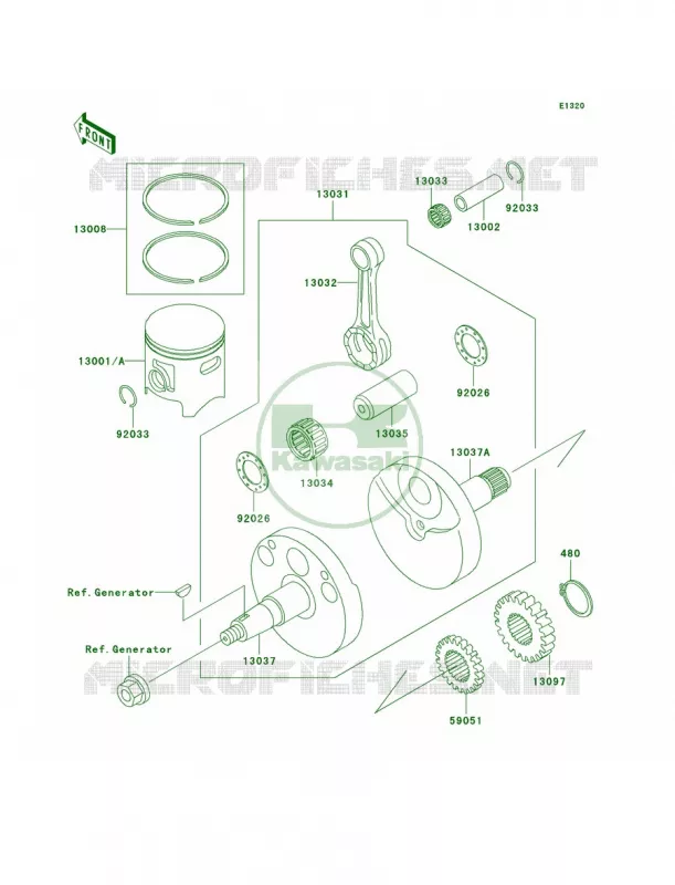 CrankshaftPistons Kawasaki MOTOS 85 2004 KX85  KX85-A4