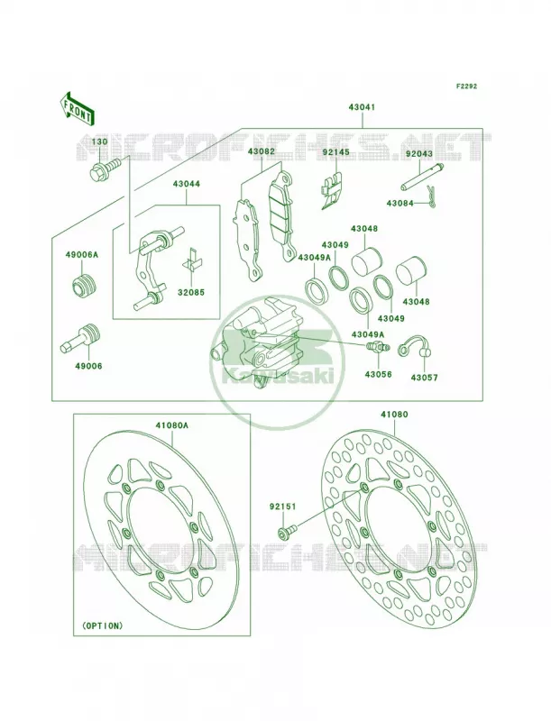 Front BrakeA1-A3 Kawasaki MOTOS 85 2004 KX85  KX85-A4