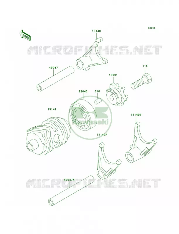 Gear Change DrumShift Forks Kawasaki MOTOS 85 2004 KX85  KX85-A4