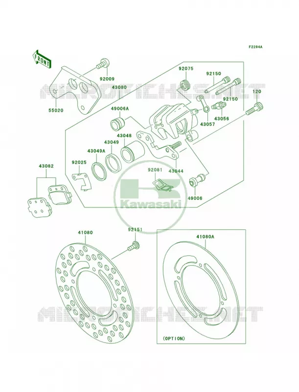 Rear BrakeA4A5 Kawasaki MOTOS 85 2004 KX85  KX85-A4