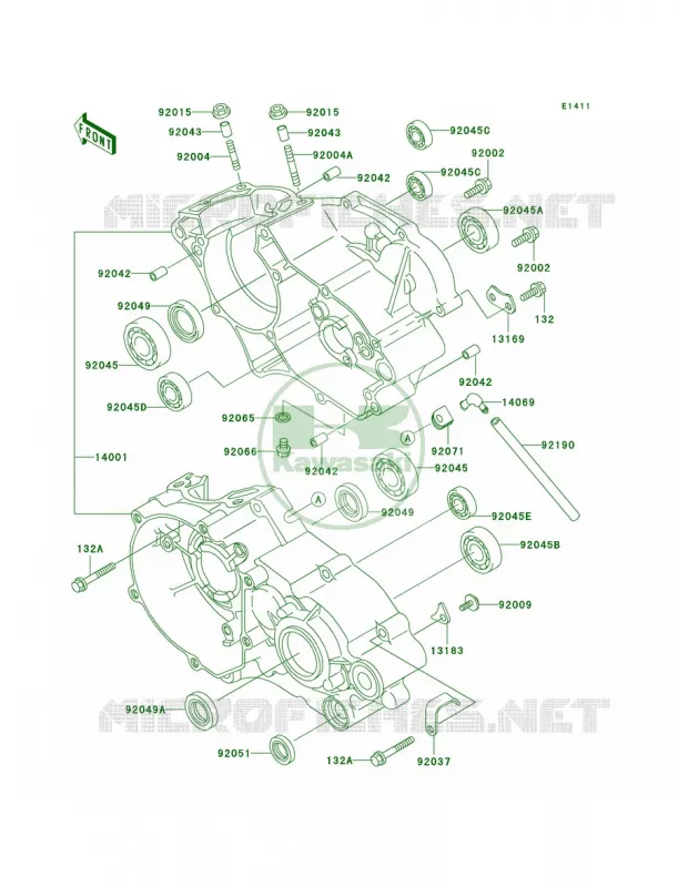 Crankcase Kawasaki MOTOS 100 2003 KX100  KX100-D3