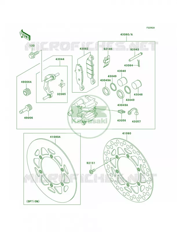 Front BrakeD4D5 Kawasaki MOTOS 100 2003 KX100  KX100-D3