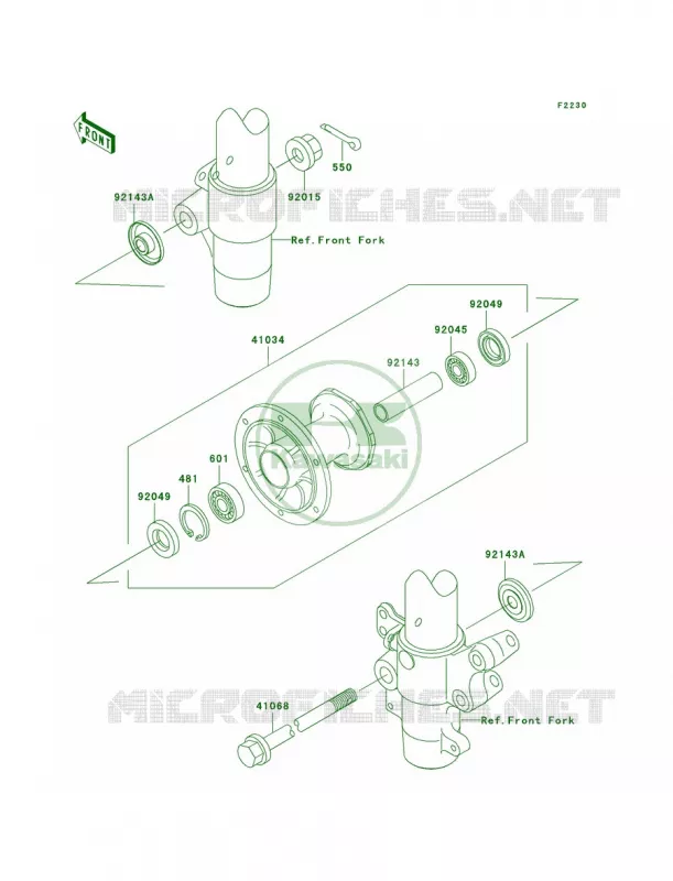 Front Hub Kawasaki MOTOS 100 2003 KX100  KX100-D3
