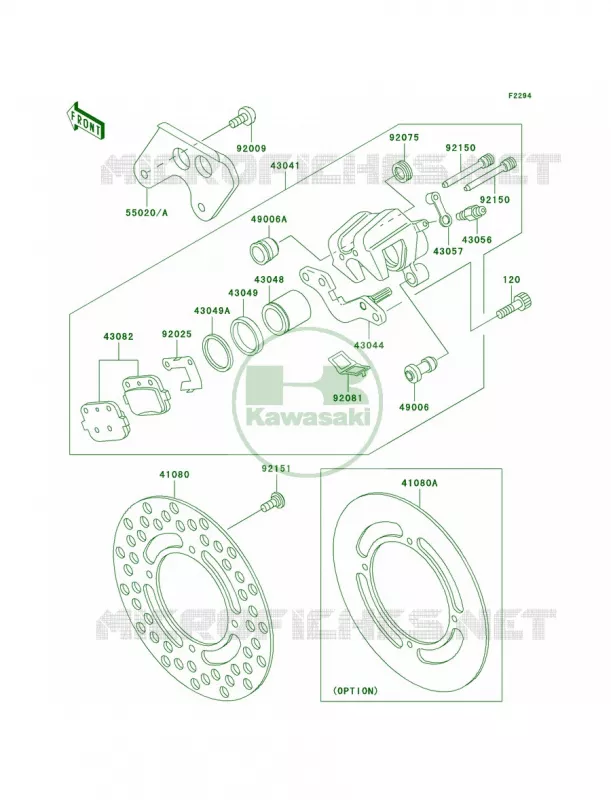 Rear BrakeD1-D3 Kawasaki MOTOS 100 2003 KX100  KX100-D3