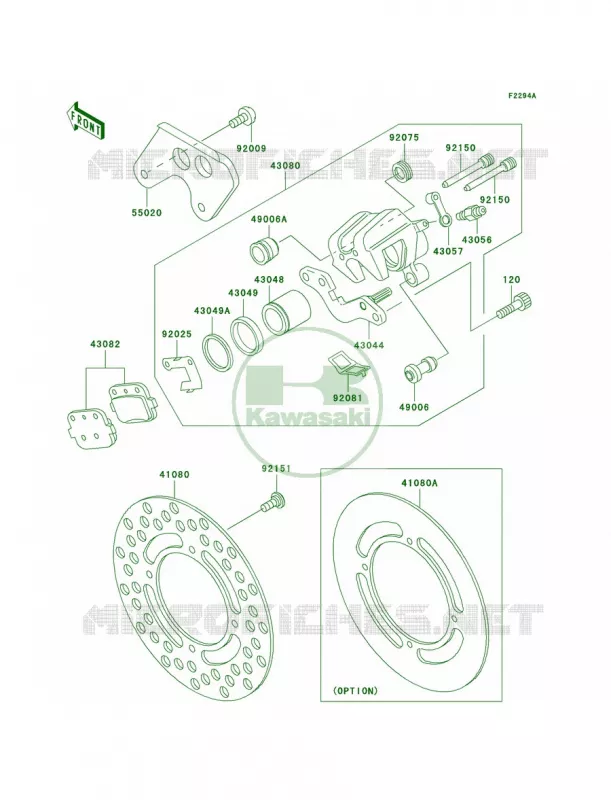 Rear BrakeD4D5 Kawasaki MOTOS 100 2003 KX100  KX100-D3