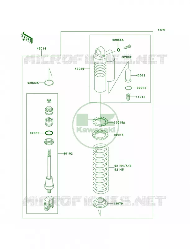 Shock Absorbers Kawasaki MOTOS 100 2003 KX100  KX100-D3
