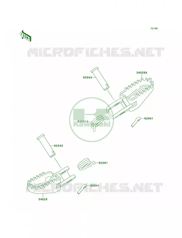 Footrests Kawasaki MOTOS 60 2003 KX60  KX60-B19
