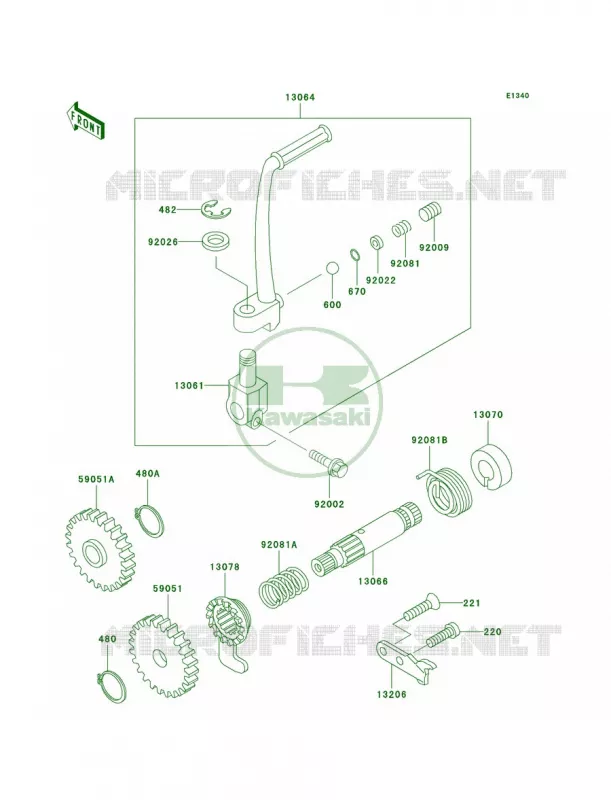 Kickstarter Mechanism Kawasaki MOTOS 60 2003 KX60  KX60-B19
