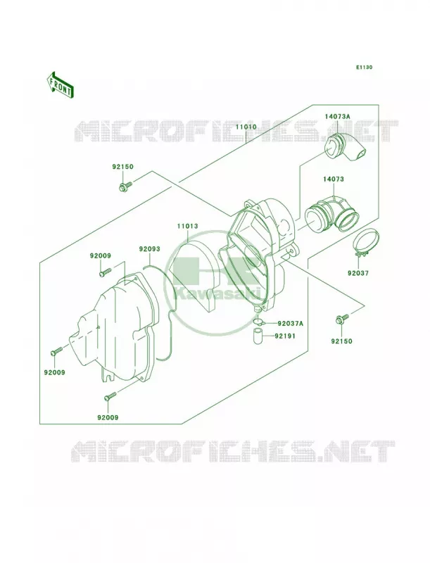 Air Cleaner Kawasaki MOTOS 110 2009 KLX110  KLX110A9F