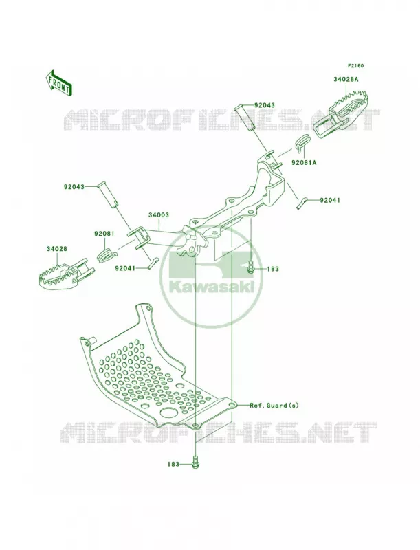 Footrests Kawasaki MOTOS 110 2009 KLX110  KLX110A9F