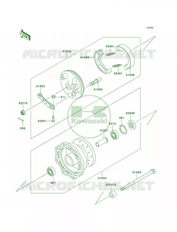 Front Hub Kawasaki MOTOS 110 2009 KLX110  KLX110A9F