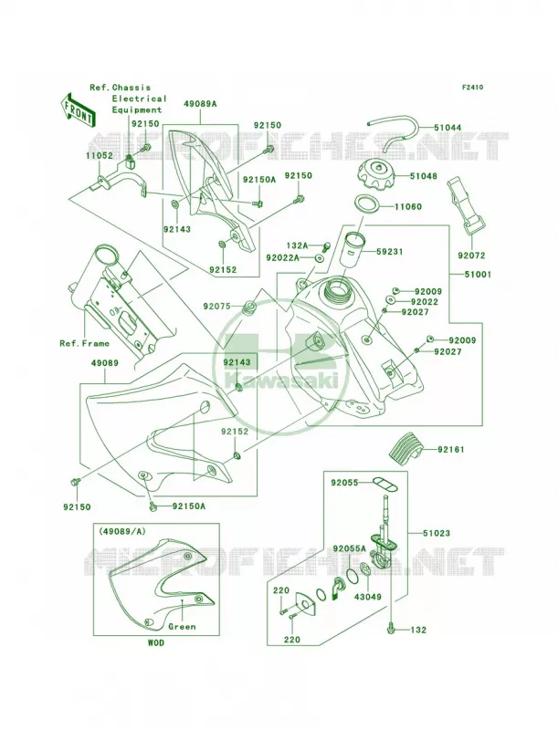 Fuel TankA6FA7F Kawasaki MOTOS 110 2009 KLX110  KLX110A9F