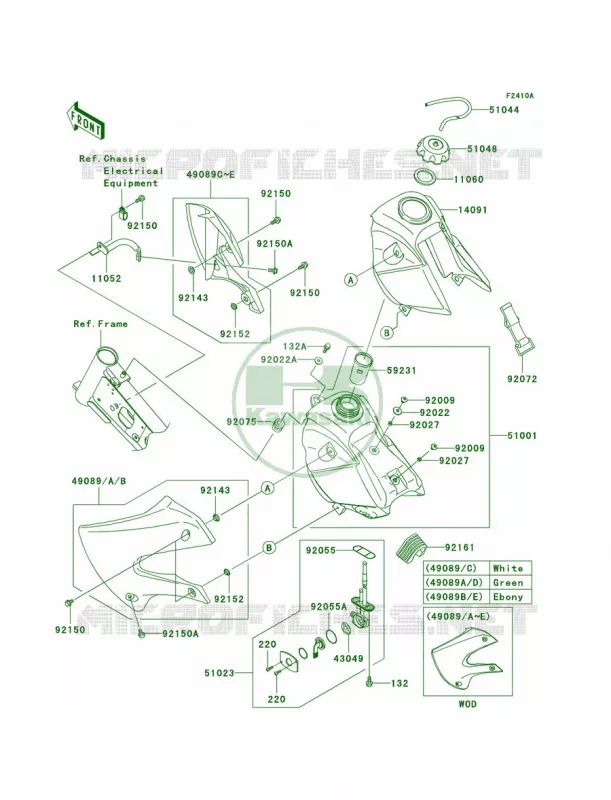 Fuel TankA8F-A9FA Kawasaki MOTOS 110 2009 KLX110  KLX110A9F