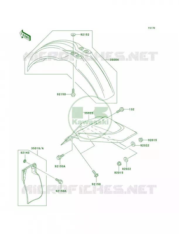 Fenders Kawasaki MOTOS 65 2003 KX65  KX65-A4