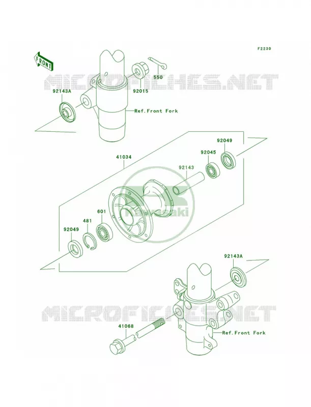 Front Hub Kawasaki MOTOS 85 2003 KX85  KX85-A3