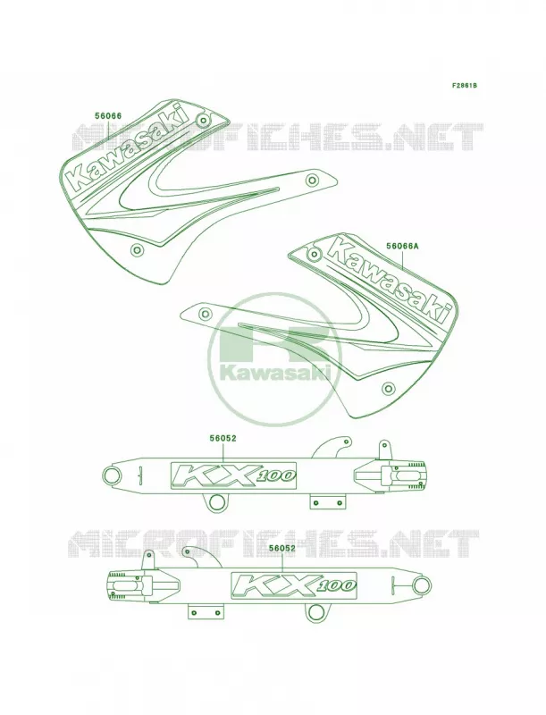 DecalsD3 Kawasaki MOTOS 100 2002 KX100  KX100-D2