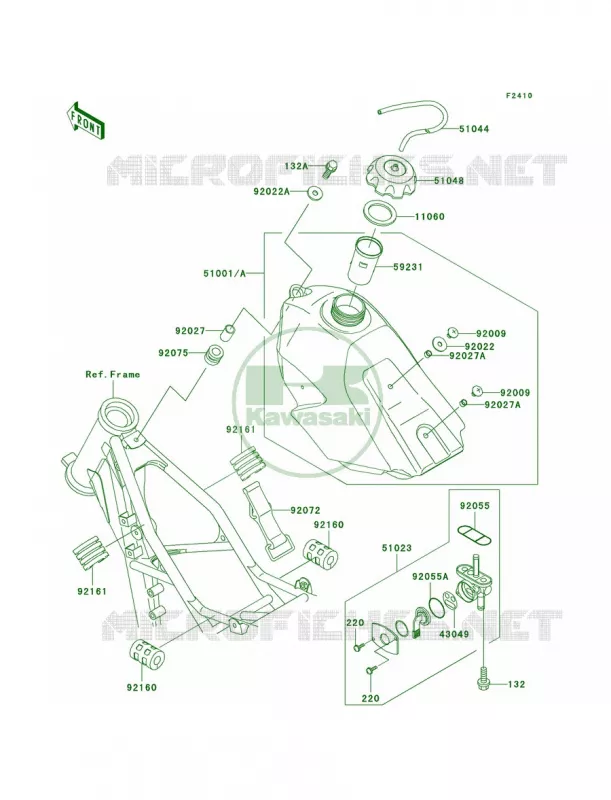 Fuel Tank Kawasaki MOTOS 100 2002 KX100  KX100-D2