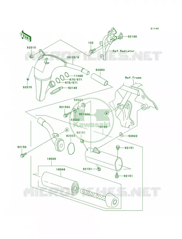 Mufflers Kawasaki MOTOS 100 2002 KX100  KX100-D2