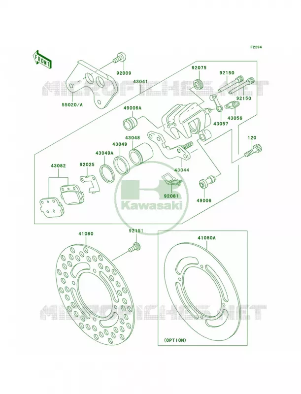 Rear BrakeD1-D3 Kawasaki MOTOS 100 2002 KX100  KX100-D2