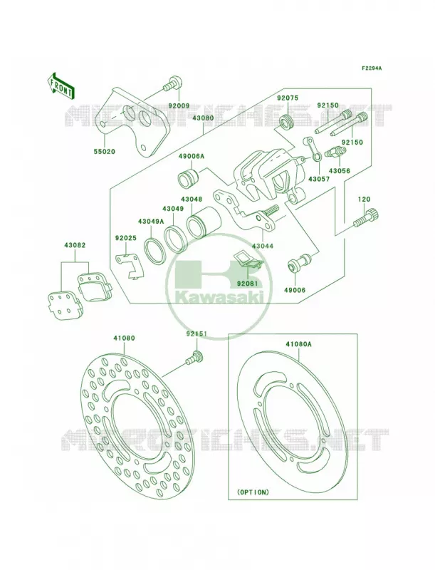 Rear BrakeD4D5 Kawasaki MOTOS 100 2002 KX100  KX100-D2