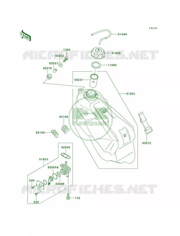 Fuel Tank Kawasaki MOTOS 250 2002 KX250  KX250-L4