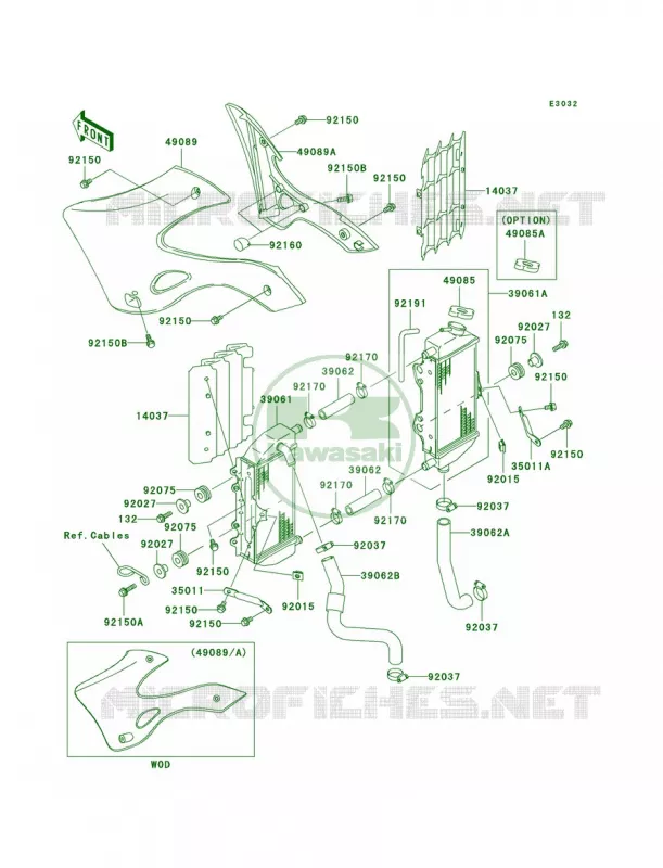 Radiator Kawasaki MOTOS 250 2002 KX250  KX250-L4