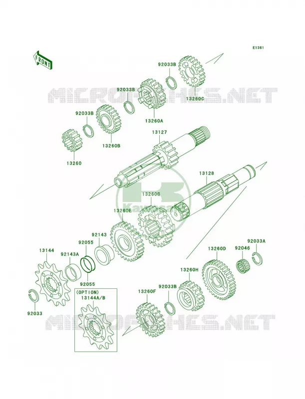 Transmission Kawasaki MOTOS 250 2002 KX250  KX250-L4