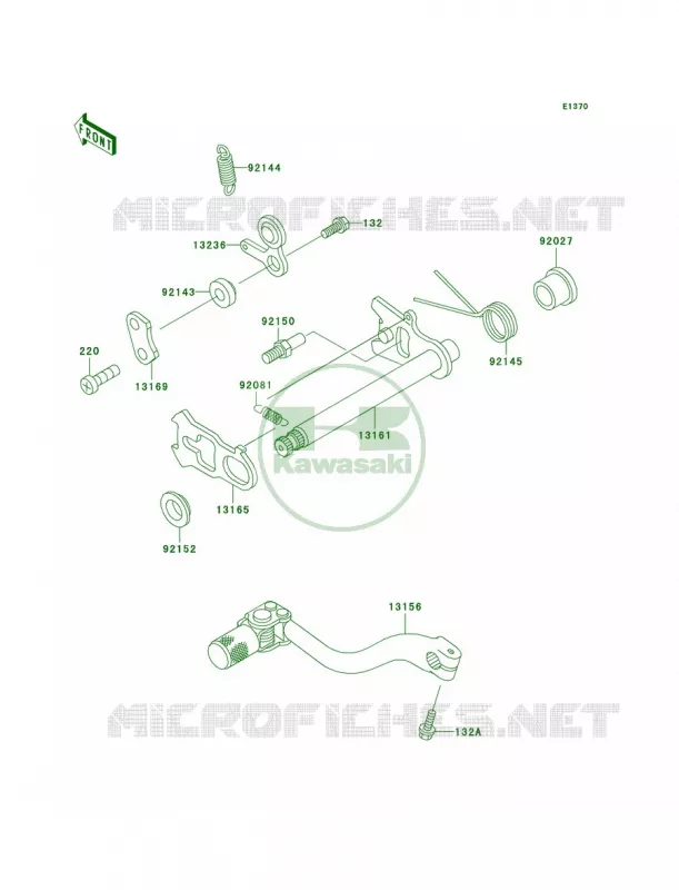 Gear Change Mechanism Kawasaki MOTOS 500 2002 KX500  KX500-E14