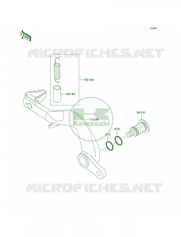 Brake Pedal Kawasaki MOTOS 85 2002 KX85  KX85-A2