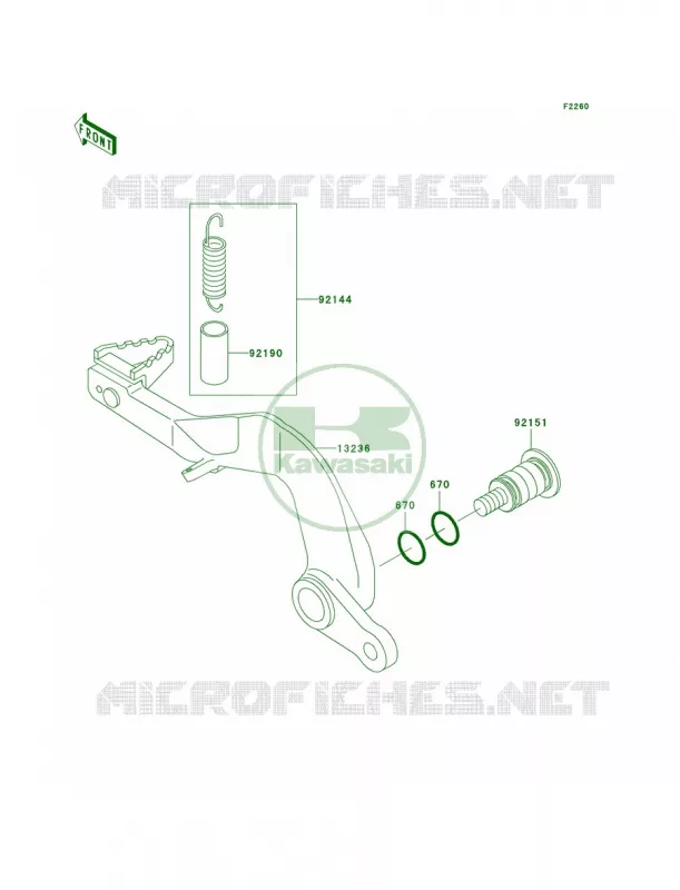 Brake Pedal Kawasaki MOTOS 100 2001 KX100  KX100-D1