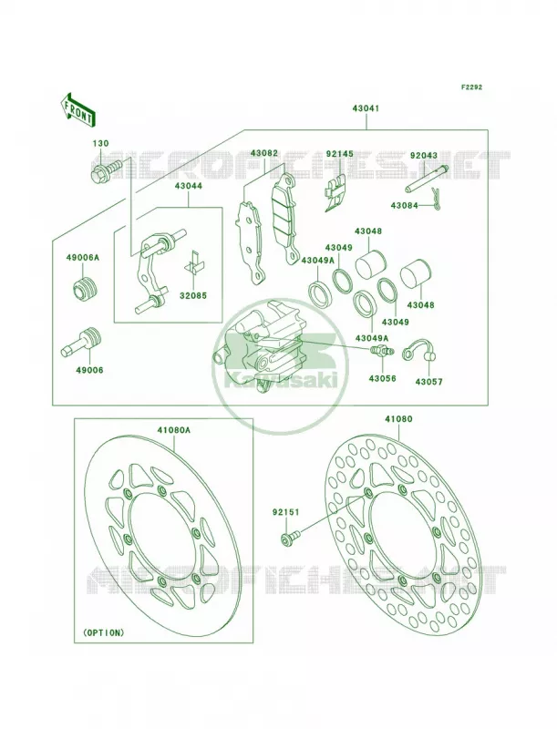Front BrakeD1-D3 Kawasaki MOTOS 100 2001 KX100  KX100-D1