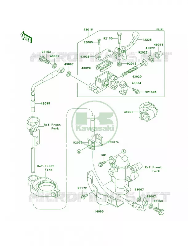 Front Master Cylinder Kawasaki MOTOS 100 2001 KX100  KX100-D1