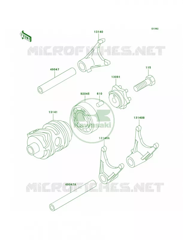 Gear Change DrumShift Forks Kawasaki MOTOS 100 2001 KX100  KX100-D1