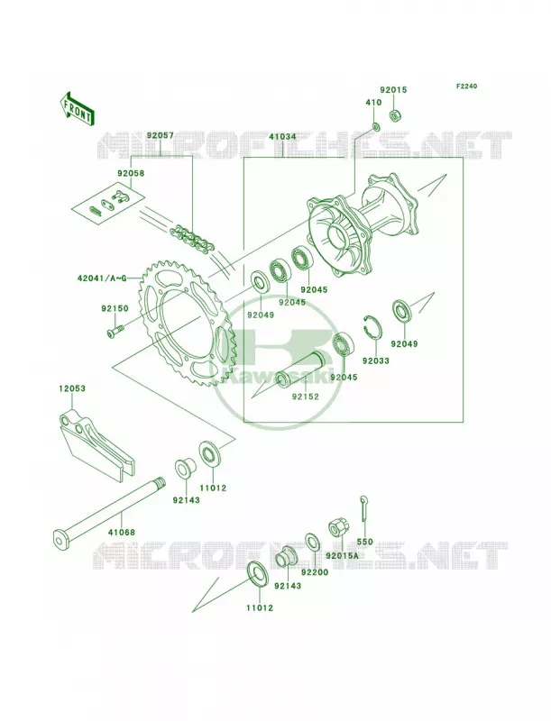 Rear Hub Kawasaki MOTOS 125 2001 KX125  KX125-L3