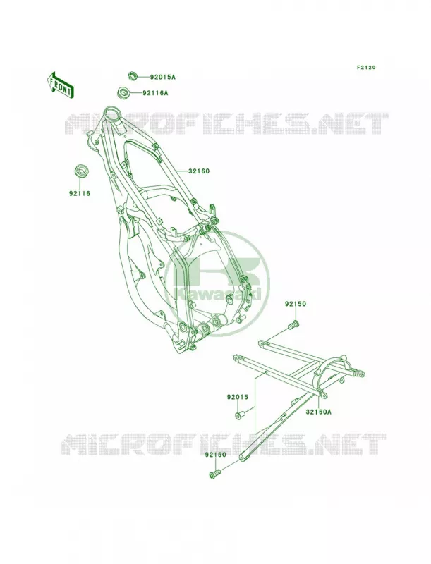 Frame Kawasaki MOTOS 250 2001 KX250  KX250-L3