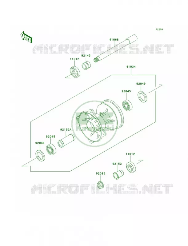 Front Hub Kawasaki MOTOS 250 2001 KX250  KX250-L3