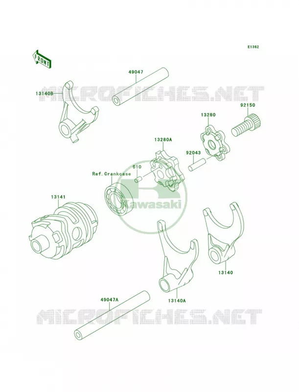 Gear Change DrumShift Forks Kawasaki MOTOS 250 2001 KX250  KX250-L3