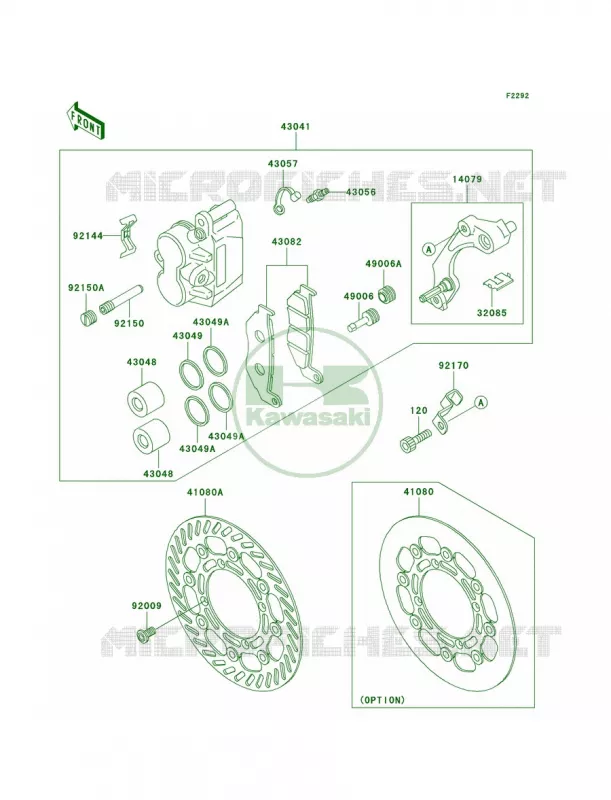 Front Brake Kawasaki MOTOS 500 2001 KX500  KX500-E13