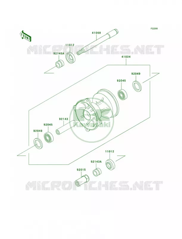 Front Hub Kawasaki MOTOS 500 2001 KX500  KX500-E13