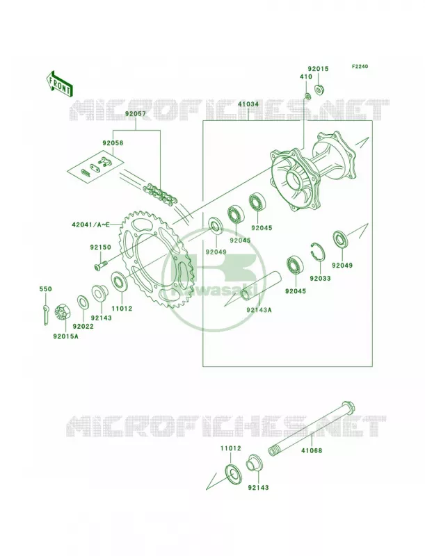 Rear Hub Kawasaki MOTOS 500 2001 KX500  KX500-E13